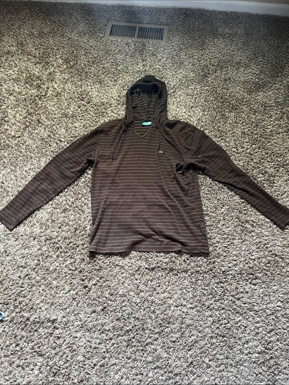 Vans Men's Brown Striped Hoodie Pullover